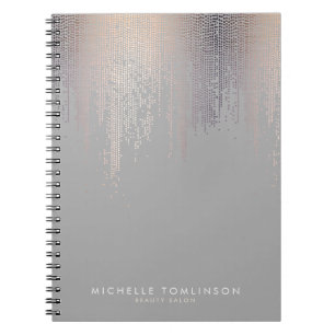 Carnet Luxe Blush Confetti Pluie Motif Gris