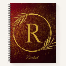 Luxe moderne Deep Red & Gold Personnalisé Nom & In