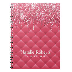 Carnet Luxe Rose Quilé Moderne Parties scintillant Drive