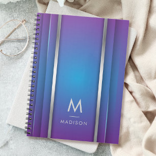 Carnet Luxueux Moderne Minimaliste Abstrait Violet Bleu