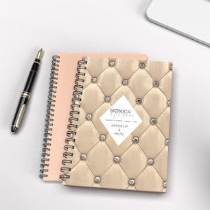 Carnet luxueux monogramme tufté or