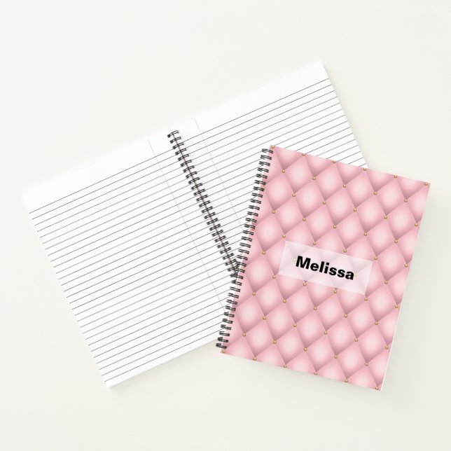 Carnet Luxueux Motif en diamant verni rose (Intérieur)