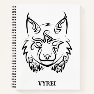 Carnet Lynx tribale noire et blanche