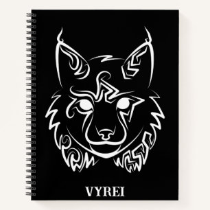 Carnet Lynx tribale noire et blanche