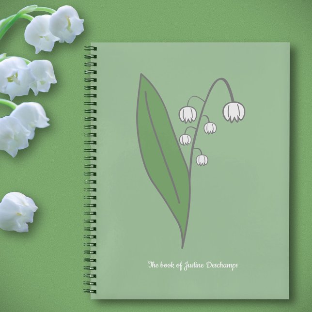 Carnet Lys botanique de la Fleur de Vallée Pastel (Botanical Lily of the Valley Notebook)