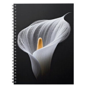 Carnet Lys Calla Blanc Sur Noir