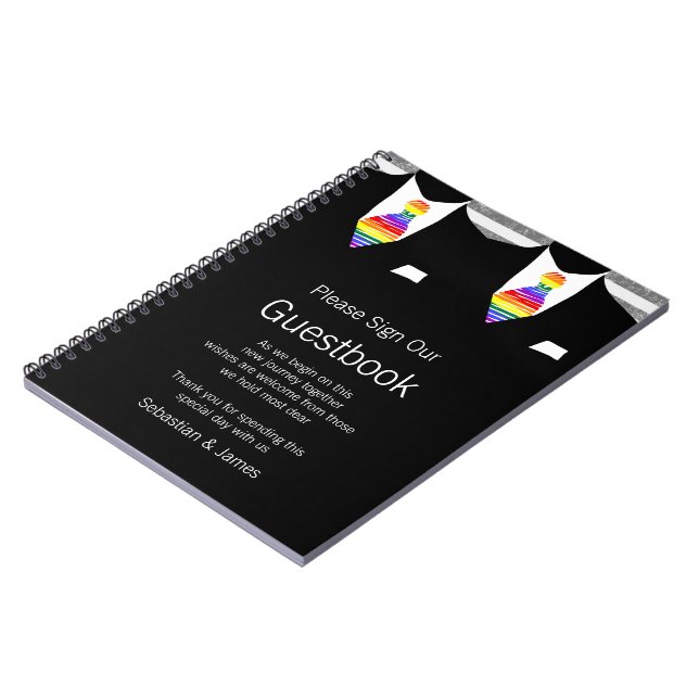 Carnet M. et M. Suit et Rainbow Cravate Guestbook (Côté gauche)