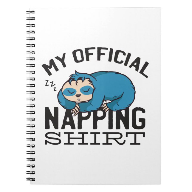 Carnet Ma chemise officielle de sieste - Paresseux dorman (Devant)