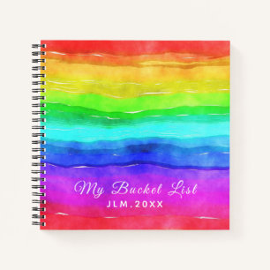 Carnet Ma liste de regroupement Aquarelle arc-en-ciel Pe