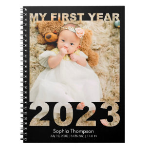 Carnet Ma première année 2023 Moderne découpé photo bébé