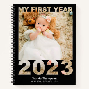 Carnet Ma première année 2023 Moderne découpé photo bébé