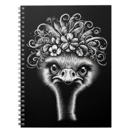 Carnet Mable the Ostrich - Artistic Spiral Notebook