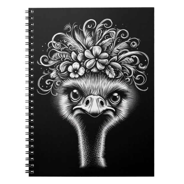 Carnet Mable the Ostrich - Artistic Spiral Notebook (Devant)