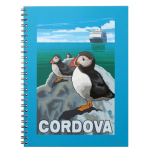Carnet Macareux et bateau de croisière - Cordova, Alaska