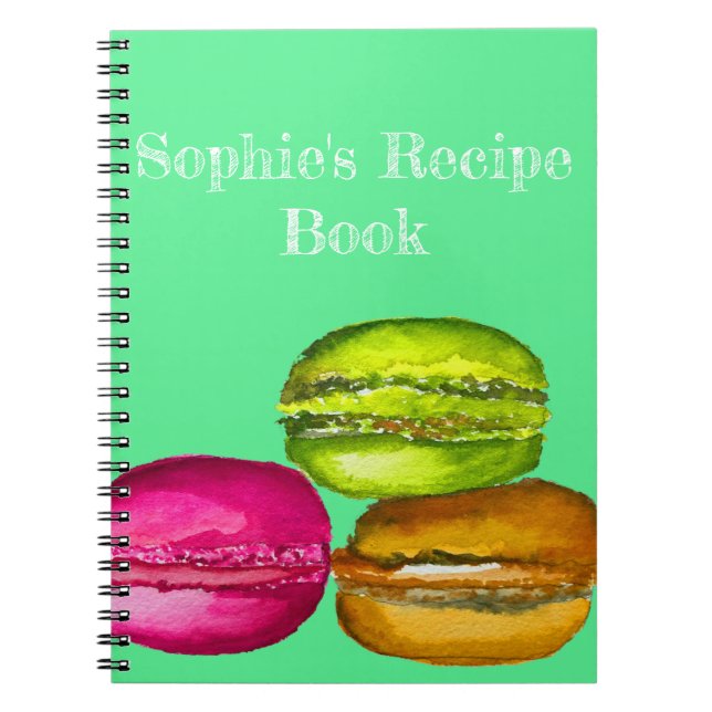 Carnet Macarons colorés aquarelle art funky (Devant)