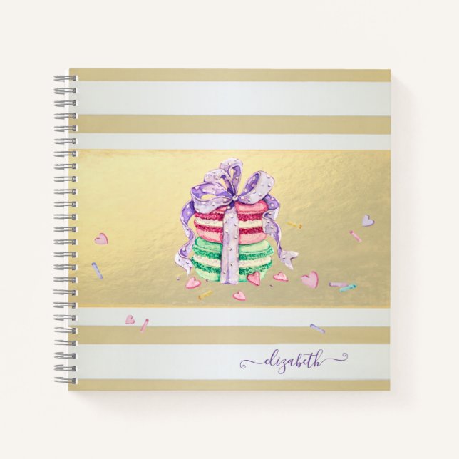 Carnet Macarons d'or Elegant (Devant)
