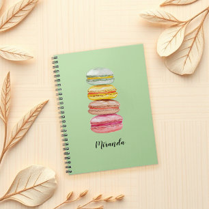 Carnet Macarons français colorés Aquarelle peinte à la ma
