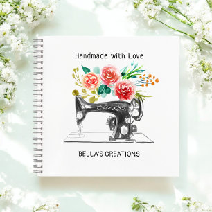 Carnet Machine à coudre Noir Blanc Artisanat fabricant
