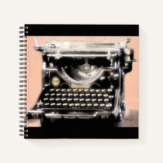 Carnet Machine à écrire en bois - Inspiration pour n'impo