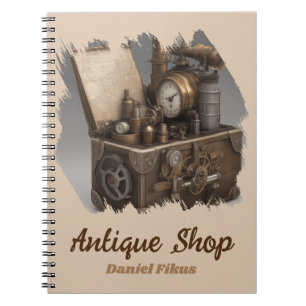Carnet Machine à temps Steampunk - Vintage coffre au trés