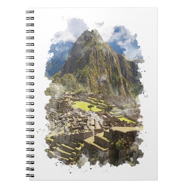Carnet Machu Picchu Pérou Aquarelle Art (Devant)