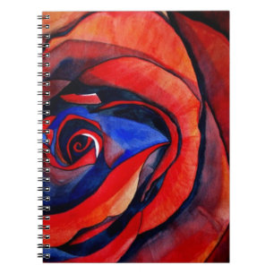 Carnet Macro red rose abstract art painting