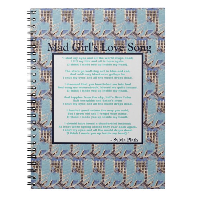 Carnet Mad Girl's Love Chanson de Sylvia Plath Porte - bl (Devant)