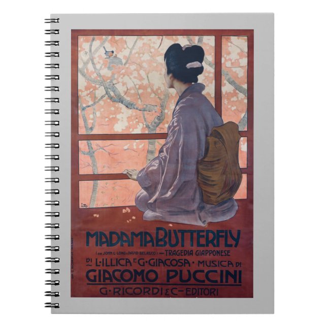 Carnet Madama Butterfly Poster vintage (1904) (Devant)