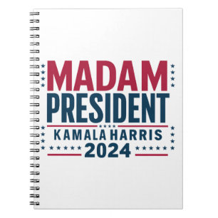 Carnet Madame la présidente Kamala Harris 2024 Vote Démoc