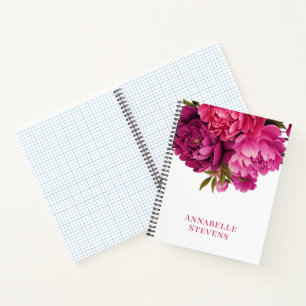 Carnet Magenta Peony Floral