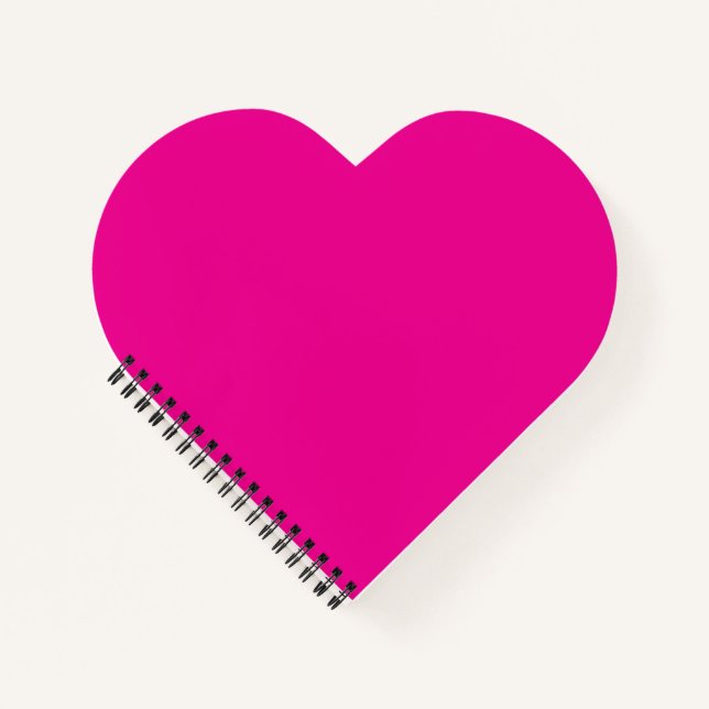 Carnet Magenta Rose Solide En Forme De Coeur (Devant)