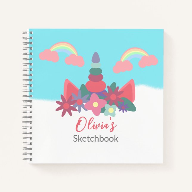 Carnet Magic Unicorn Personnalisé Kids Sketchbook (Devant)
