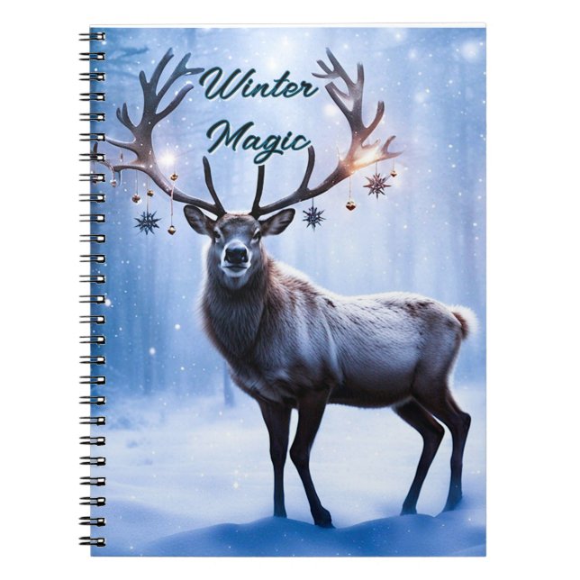 Carnet Magie d'hiver - Rindeer dans la Forêt Magique (Devant)