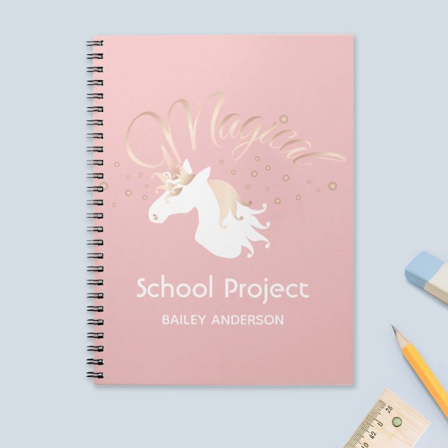 Carnet Magique Licorne Moderne Enfants Rose (Créateur téléchargé)