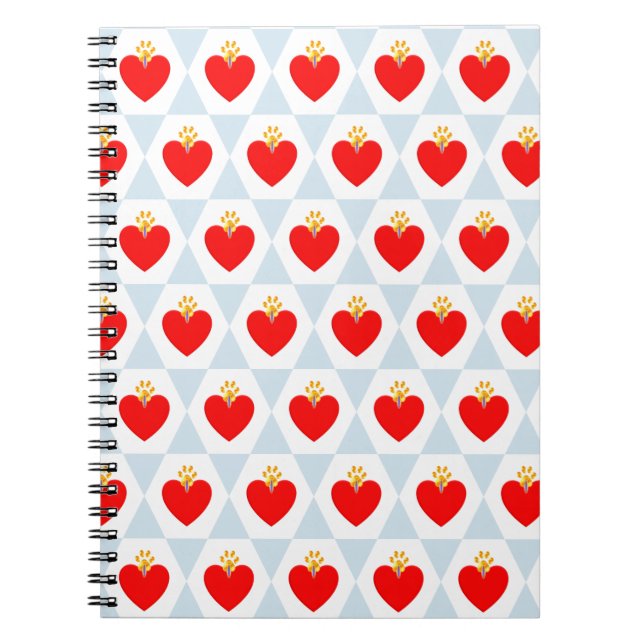 Carnet Magnifique cœur avec motif de patte (Devant)