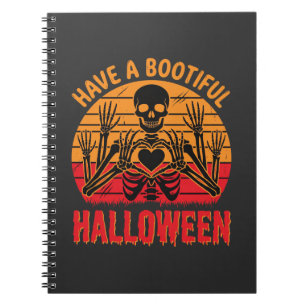 Carnet Magnifique cœur de squelette d'Halloween Rétro Cou