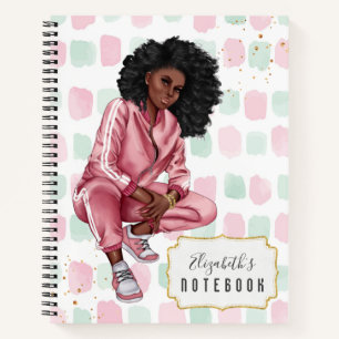 Carnet Magnifique ordinateur portable Afro American Pink 