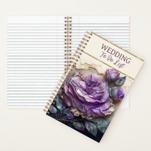 Carnet Magnifique Planificateur de Mariage aux Roses Viol