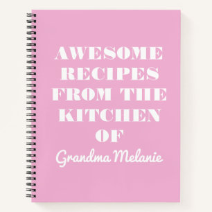 Carnet Magnifique Retro Pink Typographie Grand-mère Rece