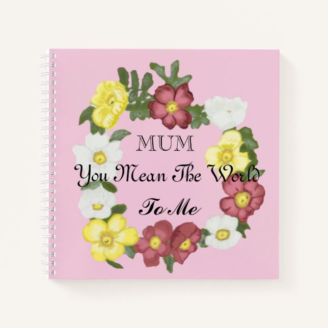 Carnet Magnifique Rose sauvage modifiable (Devant)