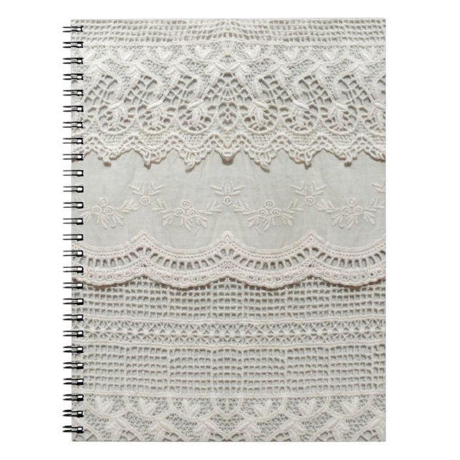 Carnet Magnifique, subtile, textile laqué blanc gros plan (Devant)