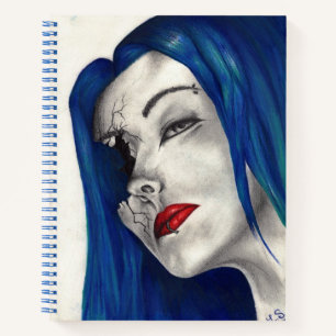 Carnet Magnifiquement Broken Goth Girl Horror Imaginaire 