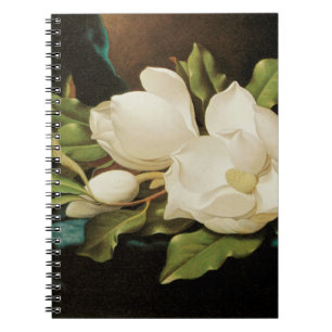 Carnet Magnolias géants sur un tissu de velours bleu par
