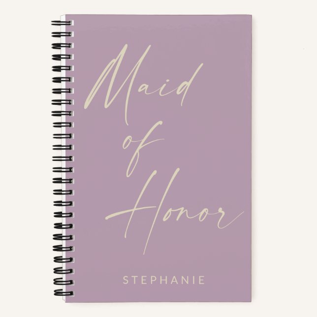 Carnet Maid of Honor Minimalist Lilac Personnalisé (Recto)