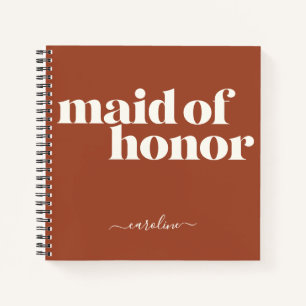 Carnet Maid of Honor Simple Minimaliste Nom moderne rouil
