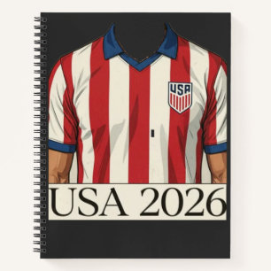 Carnet Maillot de foot USA rétro style patriotique rouge