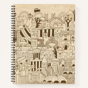 Carnet Main Londres tirée sur vieux papier