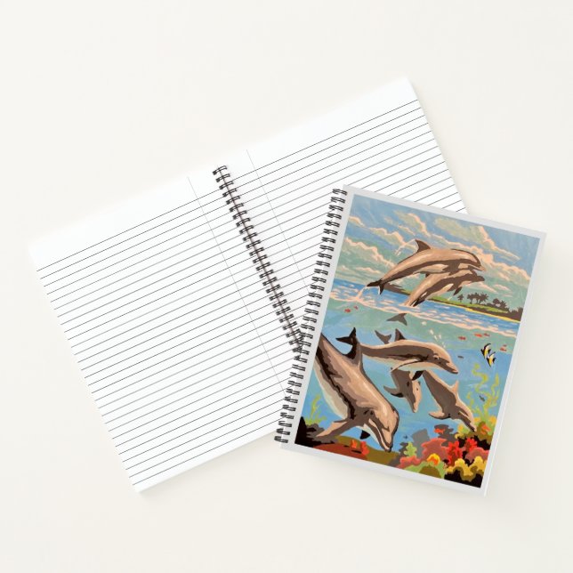Carnet Main peinte par numéro | Jouer aux dauphins | Pers (Intérieur)