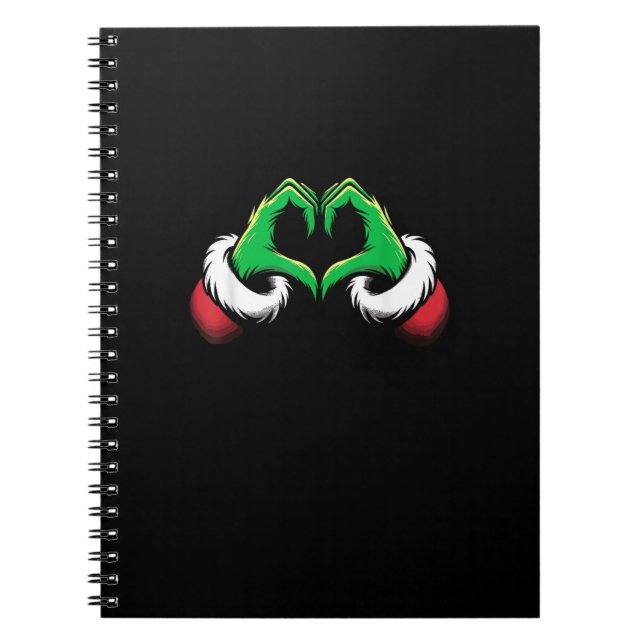 Carnet Mains de coeur amusantes Noël (Devant)