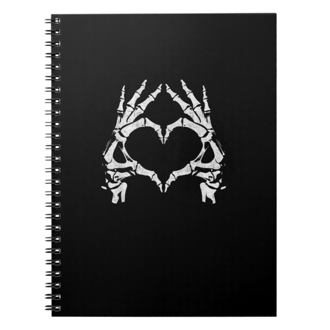 Carnet Mains de coeur de squelette - Halloween - Mains de (Devant)